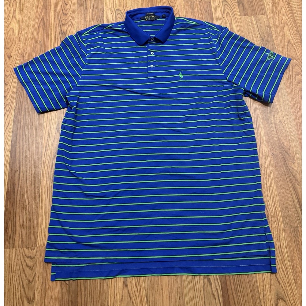 Ralph Lauren Polo Shirt Mens Extra Large Golf Performance Striped Pima Stretch